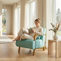 Fauteuil lounge rembourré VANBOW Home Accent avec structure en bois et coussin moelleux pour salon, fauteuil de lecture pour chambre à coucher