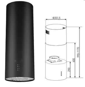 เครื่องดูดควันแบบเกาะกลางห้องครัว AI Smart Island รุ่นทรงกลม ทำจากทองแดงและสแตนเลส เหมาะสำหรับโรงแรมและบ้านพักอาศัย - Product Image 4