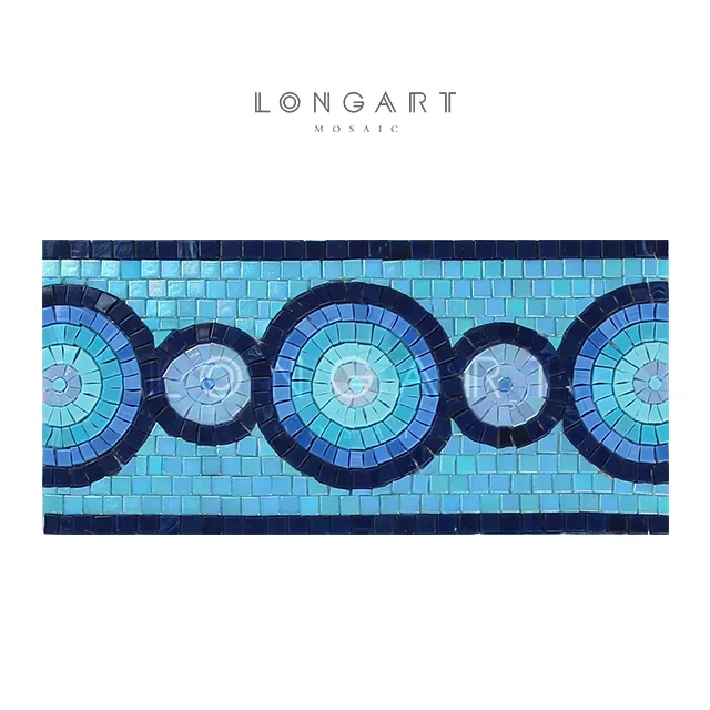 Foshan Factory Glossy Surface Glasmosaik Rutsch feste hand geschnittene Mosaik ränder für Badezimmer wand und Küche Backs plash