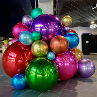 Ballon publicitaire gonflable en PVC brillant effet miroir, ballon décoratif géant métallique pour événements intérieurs et extérieurs