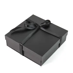 Luxury Ribbon Bows Sturdy Folding Lid And Base Gift Paper Box For Birthday Festivals Anniversaries Weddings
