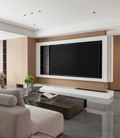 Meuble mural TV de luxe, meuble multimédia moderne, console TV encastrée sur mesure pour salon