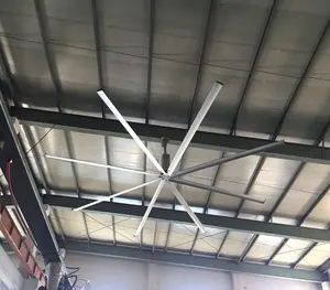 HVLS พัดลมเพดานแนวอุตสาหกรรมพัดลมขนาดใหญ่สำหรับร้านอาหาร, พัดลมอลูมิเนียมอัลลอยไฟฟ้ากระแสสลับ24ft พัดลมระบายไอเสียอะไหล่3ปี