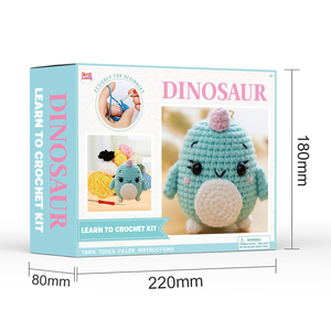 Dễ dàng tìm hiểu để làm bằng tay khủng long sang trọng Keychain Knit Crochet Kit với Crochet Hooks sợi thiết lập - Product Image 4