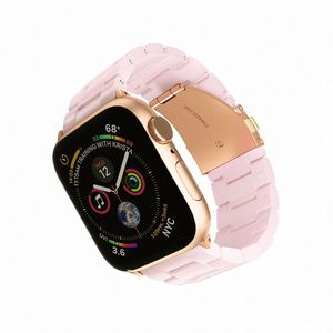 Correa de Reloj Ajustable de Acero Inoxidable para Apple Watch Series 38mm-45mm, Diseño Transpirable Rosa de Lujo, 40mm 41mm 42mm 44mm - Product Image 1
