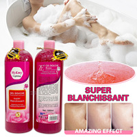 Gel Douche Rose Polish 1L Lotion Nettoyante Douce pour Bain Moussant