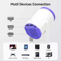 Mini projecteur intelligent portable JUNUO TURN1, 200 lumens, 720P, projecteur de cinéma maison de poche avec haut-parleur intégré, projecteur karaoké