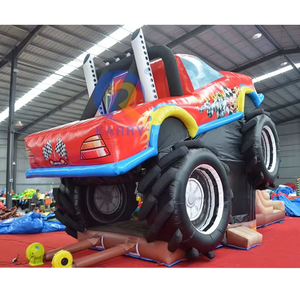 Château gonflable écologique en PVC sur le thème des Monster Truck avec toboggan intégré pour le plaisir - Product Image 4