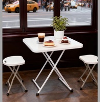 Table à manger pliable réglable en hauteur en plastique, avec cadre métallique durable, pour extérieur, jardin, hôpital, parc - Vente en gros usine