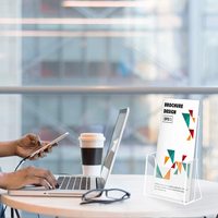 Porte-prospectus sur pied A4 A5 A6 personnalisé Présentoir de cartes de magazines en acrylique de bureau Porte-brochures