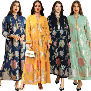 Abaya de l'Aïd pour femme, robe de soirée imprimée et brodée, longue, style Dubaï, Caftan Marocain, Robe Abaya élégante pour le Ramadan - Product Image 1