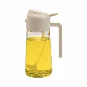 2 in 1 440ml Eco-Friendly Dishwasher Safe Kitchen Glass Plastic Olive Oil Spray Bottle & Dispenser for Cooking - Product Image 1