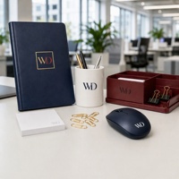 Ensemble cadeau d'accessoires de bureau exécutifs avec logo personnalisé, bloc-notes, stylo, organiseur de bureau, souris, vente en gros, accessoires de bureau promotionnels