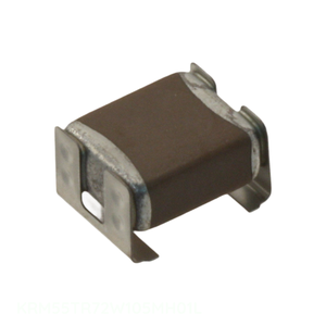 Condensador cerámico MLCC de montaje en superficie de 1 uF, canal del fabricante, SMD apilado, 2 terminales en J, CAP CER MLCC KRM55TR72W105MH01L - Product Image 1