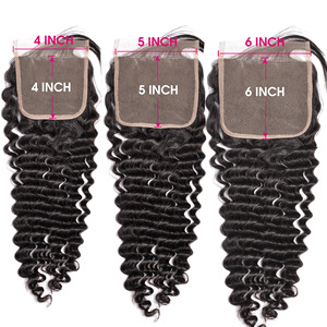 Chất Lượng Tốt Nhất Giá Rẻ Giá HD Sóng Sâu Xoăn Ren Đóng Cửa 4X4 5X5 6X6 Miễn Phí Một Phần Trung Phần Ba Phần Ren Đóng Cửa Tóc Con Người - Product Image 6