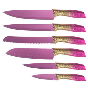 طقم سكاكين غير لاصق بطلاء خاص ومقابض بألوان جديدة، 6 قطع، الأكثر مبيعًا بالجملة - Product Image 1