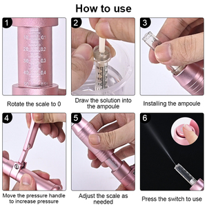 Stylo à <span class=keywords><strong>acide</strong></span> <span class=keywords><strong>hyaluronique</strong></span> sans aiguille 0,5 ml, atomiseur haute pression, acier inoxydable, stylo d'<span class=keywords><strong>injection</strong></span> de sérum pour augmentation des lèvres et du visage, anti-âge - Product Image 4
