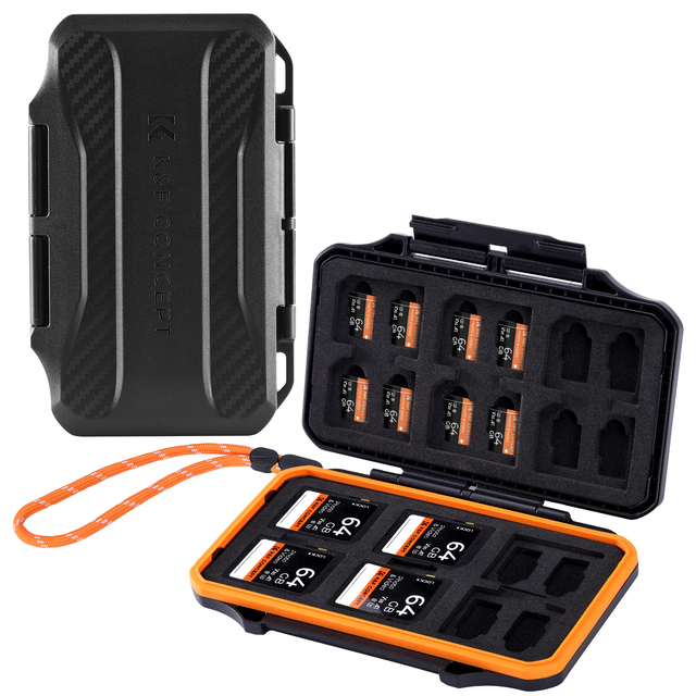 KF31.106 K&F Concept Memory Card Storage Case Plastic Compatible with SD Cards and TF Cards Waterproof and Dust-proof ABS
