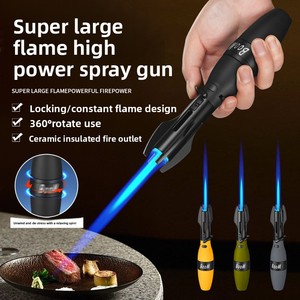 Briquet à <span class=keywords><strong>flamme</strong></span> rouge-bleue à changement de design, à jet direct, grande buse, rotation à 360 degrés, verrouillage de <span class=keywords><strong>la</strong></span> <span class=keywords><strong>flamme</strong></span>, en butane, métal - Product Image 3