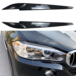 Bmw Headlight Eyebrow Carbon Fiber Texture ABS Trim For X5 X6 F15 F16 2014 2018 Exterior Decal Modification - Product Image 1