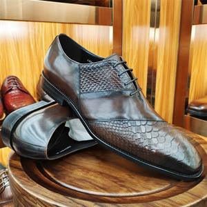 Chaussures en cuir pour hommes, style Oxford élégant, à enfiler, bout fermé, respirantes, légères, isolantes, pour les occasions spéciales - Product Image 4