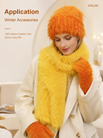 100% Nylon Fancy Feder-Imitat Nerz-Kunstfell-Garn 40mm Haarlänge Flauschig zum Stricken von Pullover Schal Winterkleidung