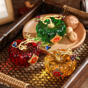Adorno de cristal en forma de calabaza, rojo, verde, amarillo, Feng Shui, decoración de escritorio, regalo para el Año Nuevo Chino - Product Image 4