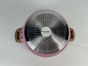 Moderne 20/<span class=keywords><strong>24</strong></span>/28/32 <span class=keywords><strong>cm</strong></span> kookpottenset van aluminium metaal en glas, soep pannen met bakelieten handgrepen, geschikt voor inductie en gas. - Product Image 5