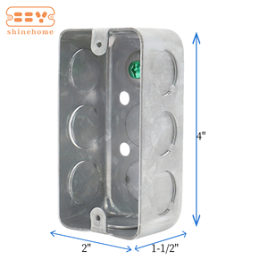 2x กล่องเหล็กชุบสังกะสี4ช่อง1-1/2 "กล่องเต้าเสียบแบบติดผนังลึก58351-1/2" - Product Image 2