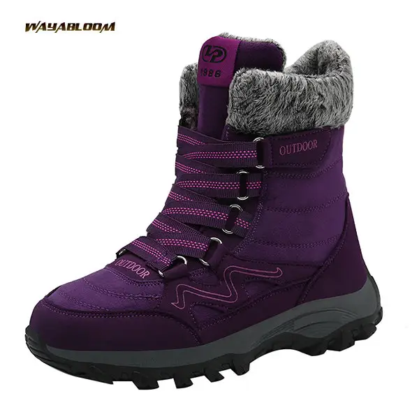 New style plush high top cotton shoes for men and women in autumn and winter, medium snow boots, thick soled warm boots