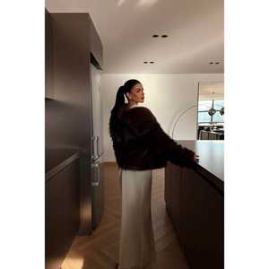 Abrigos de Piel Sintética Inspirados en el Café Amargo para Mujer - Product Image 1