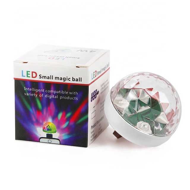 Hot Sale Led Small Magic Ball Sound Control Mini USB Car Disco Ball Light Party DJ Club Disco Portable Cell Phone Stage Lights