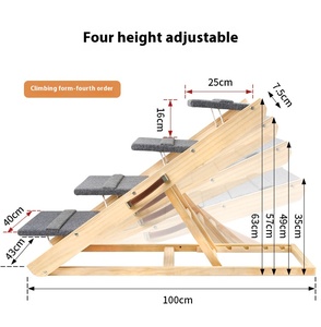 Tragegriff 2-in-1 Hunde- und Katzenrampe Massivholz Faltbare Haustiertreppe Umweltfreundlich Gelenkstützend Reisefreundlich Sofa-Bett - Product Image 3
