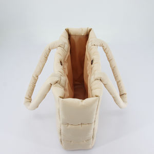 Trọng lượng nhẹ có thể gập lại hai-xử lý bông Weekender qua đêm túi nylon Vai Túi Xách làm việc du lịch Satchel PURSE puffer Tote cho - Product Image 5