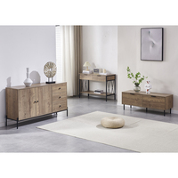 Nouveau design Table console à 3 niveaux avec 2 tiroirs Table de canapé d'entrée industrielle Table console longue et étroite en bois pour le salon