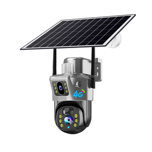 Caméra vidéo solaire <span class=keywords><strong>infrarouge</strong></span> extérieure V380PRO, double objectif professionnel, vision nocturne 4MP, carte SIM 4G, caméra sans fil - Product Image 1