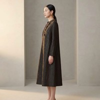 Robe décontractée en soie Gambiered 100% soie de mûrier, respirante, à manches courtes et coupe ample, artisanale, du patrimoine culturel immatériel chinois