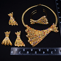 Zhuerrui Premium ensemble de bijoux italiens de luxe pierres précieuses colorées élégance exquise Dubai amis nigérians fête date giftH00772