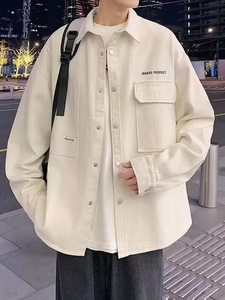 Veste <span class=keywords><strong>de</strong></span> <span class=keywords><strong>travail</strong></span> à manches longues pour hommes, nouvelle mode style hongkongais, printemps-automne, cardigan décontracté avec logo avant, <span class=keywords><strong>junior</strong></span> teint - Product Image 5
