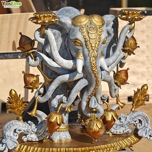 YOUFINE Statua in Bronzo di Ganesha, <span class=keywords><strong>Divinità</strong></span> Indù, Scultura Religiosa in Vendita - Product Image 5