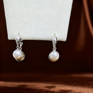 22687 Accesorios de Perlas DIY, Pendientes de Plata S925 con Doble Perla y Base Redonda Vacía de Oro y Plata de 6-11 mm - Product Image 3