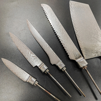 DM10BD1 Fertig montierte Griffe für Damastmesser – Schäfte mit Rattenschwanz-Design und Federstruktur – Scharfe Messerklingen für die Damastmesserherstellung