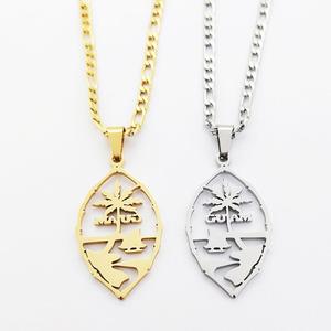 Joyas Guam Hawaii Collana Del Pendente Gioielli In Acciaio Inossidabile Placcato <span class=keywords><strong>Oro</strong></span> Albero di Cocco Collane Bijoux Acier Inoxydable <span class=keywords><strong>Collier</strong></span> - Product Image 6