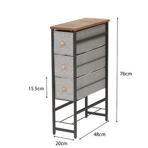 Cajonera Vertical <span class=keywords><strong>Estrecha</strong></span> Personalizable, Cajonera Delgada con Estructura de Hierro, Torre de Almacenamiento de 4 <span class=keywords><strong>Cajones</strong></span>, Cómoda de Gran Capacidad - Product Image 6