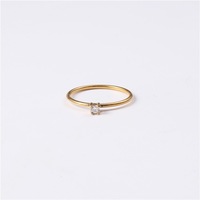 Anillo de Dedo de Acero Inoxidable con Zirconia, Chapado en Oro de 18K, Joyería de Boda para Mujer