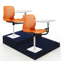 Chaise d'étudiant, mobilier scolaire, mobilier de salle de classe moderne, mobilier de conférence, chaise de formation en PP avec tablette d'écriture
