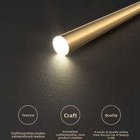 Lámpara Colgante LED Minimalista de Latón Macizo, Moderna y Lujosa, con Cable Largo, Regulable, Tamaño Mediano, para Dormitorio, Mesita de Noche, Comedor, Bar
