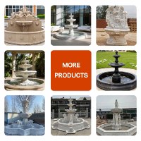 Fuente de Agua de Mármol Blanco Tallada a Mano de 3 Niveles BSA, Fuente de Agua de Piedra Europea con Cuenco Redondo para Jardín de Villa, Hotel, CE OEM