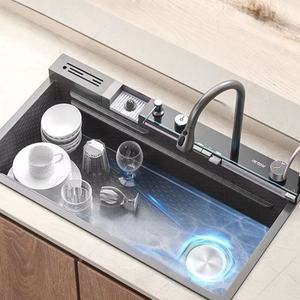 Le plus récent robinet sous le comptoir exclusif carré d'évier de cuisine multifonctionnel intelligent en acier inoxydable pour hôtels restaurants - Product Image 4