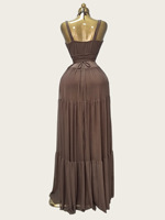 Robe longue décontractée unie pour femme, 10 couleurs, sans manches, avec longues attaches, grandes tailles S-XXL